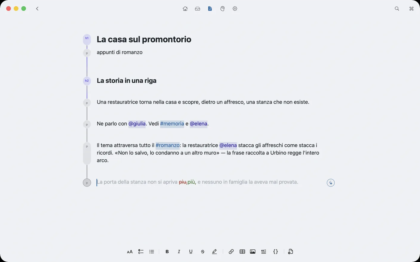 Si scrive in Markdown, a blocchi